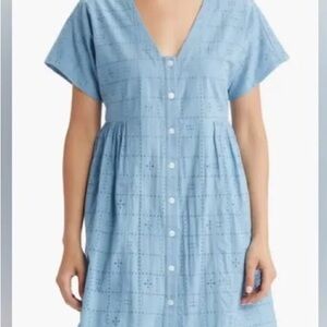 Madewell Blue Short Sleeve Button Down Shirt